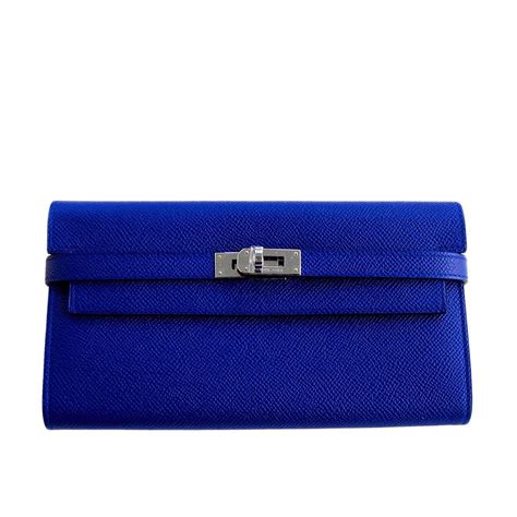 hermes kelly wallet blue